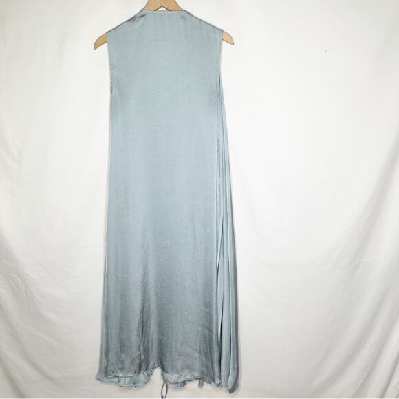 TOME Collective Blue Satin Pleated Halter Dress in Size 8 - Picture 6 of 6
